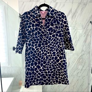 Lilly Pulitzer navy shirt dress - short size 0 hemmed to fit 5’4” or shorter